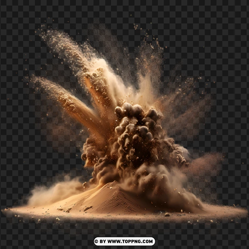 Abstract Wet Sand Explosion Art PNG Transparent Background