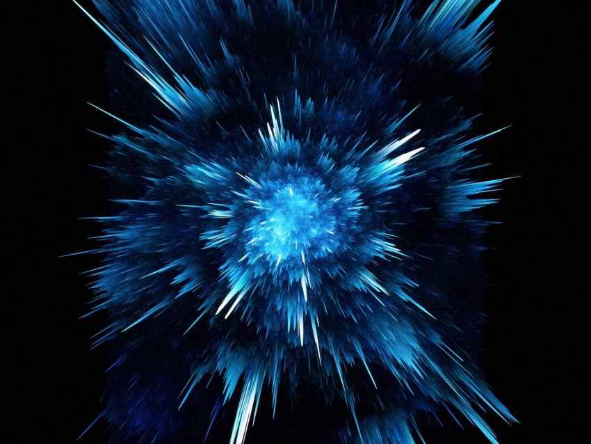 abstraction, blue, lines, explosion, dark