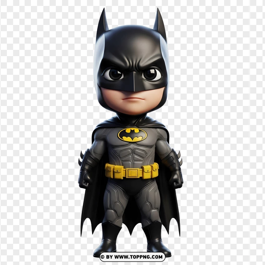 Adorable Batman Standing In Dark Hero Pose PNG Transparent Background