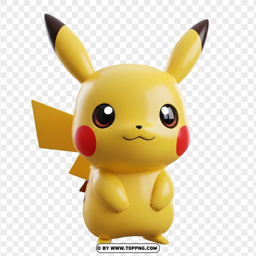 Adorable Chibi Pikachu With Sweet Expression PNG Transparent Background