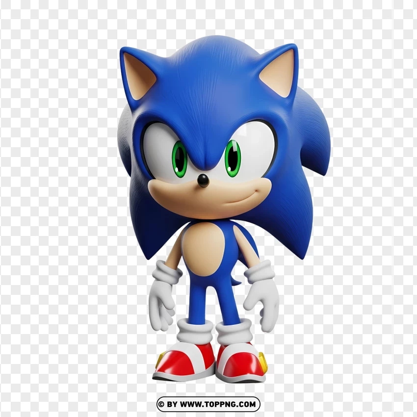 Adorable Chibi Sonic Character With Red Shoes PNG Transparent Background