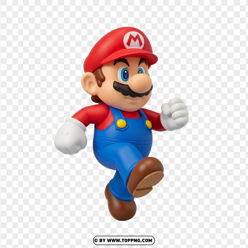 Adorable Mario Mini Figurine PNG Transparent Background