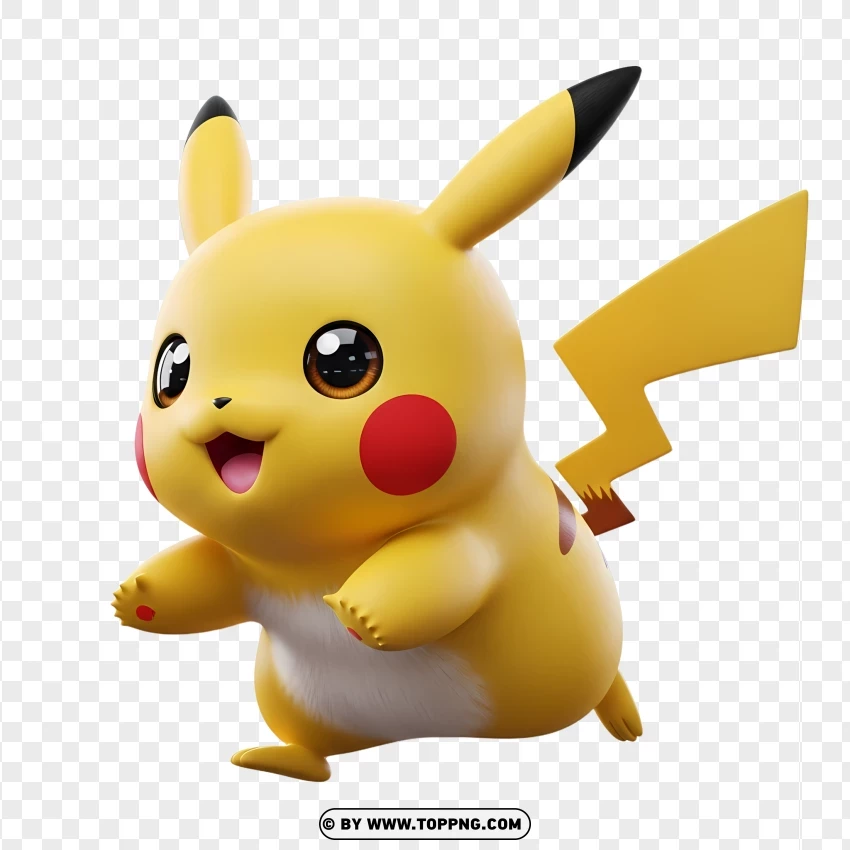 Adorable Pikachu Running With Small Feet PNG Transparent Background