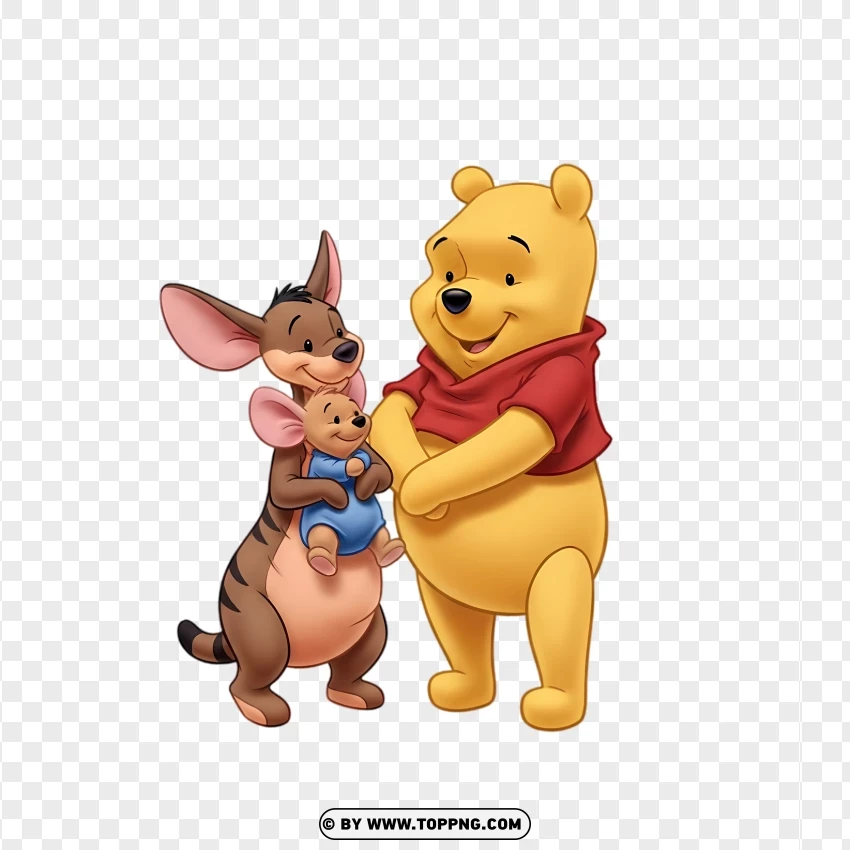 Adorable Pooh And Kanga With Roo PNG Transparent Background