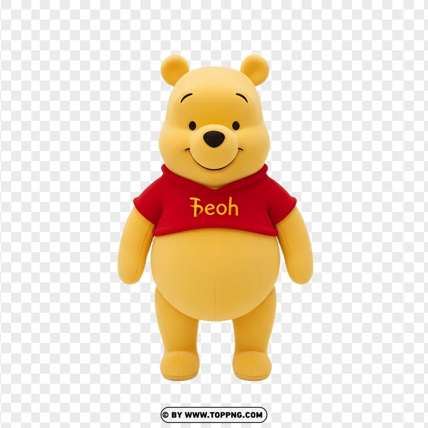 Adorable Pooh Mini Character PNG Transparent Background