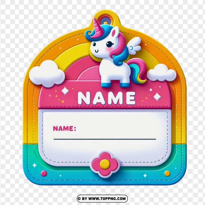 unicorn, Name Tag , Back To School,Label , Card , Blank , Template 