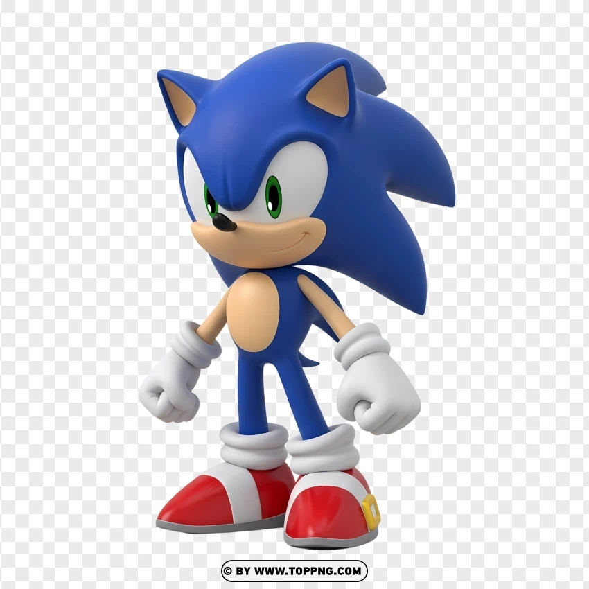 Adorable Sonic 3d Figure PNG Transparent Background
