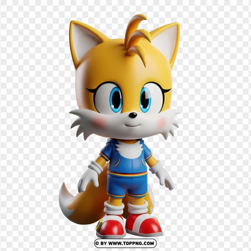 Adorable Tails Standing With Big Eyes PNG Transparent Background