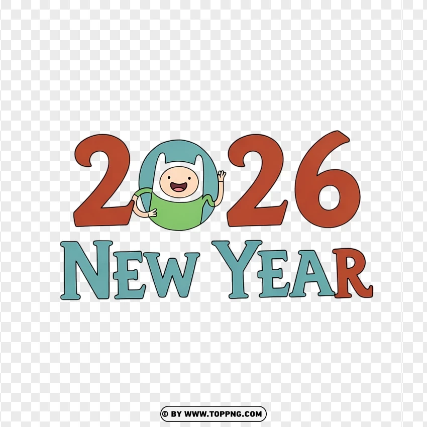 Adventure Time Inspired 2026 Typography PNG Transparent Background