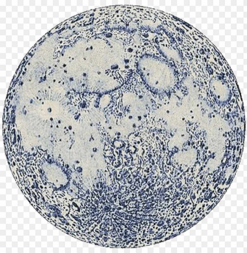 Aesthetic, Moon, And Overlay Image - Vintage Moon Print PNG Image With Transparent Background