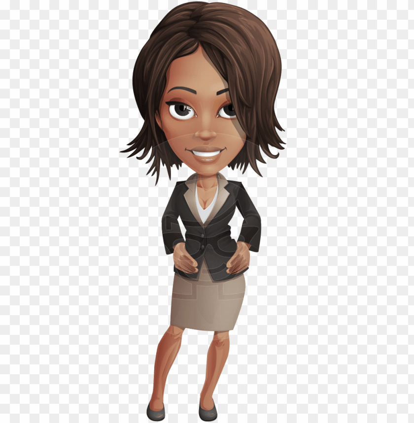 african american female with black coat vector character free woman cartoon character PNG transparent with Clear Background ID 197048