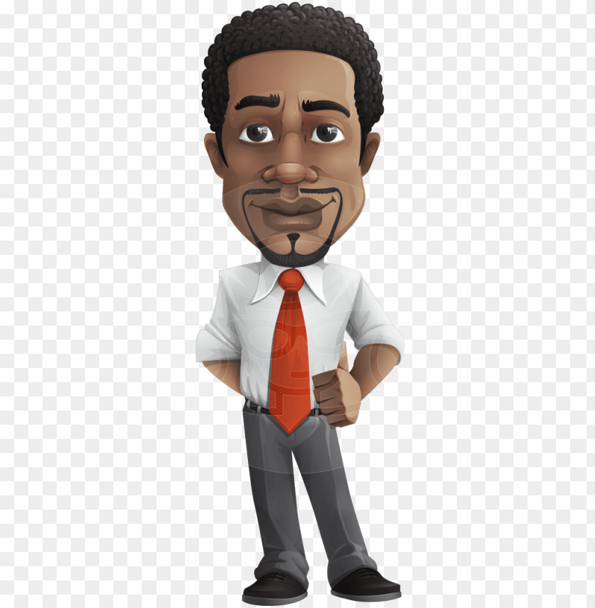african american male character with a black hair black businessman cartoo PNG transparent with Clear Background ID 192009