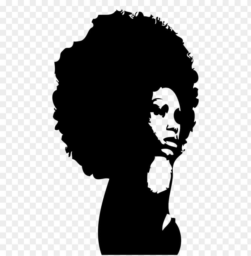 free PNG afro png transparent clipart black and white stock - black woman afro silhouette PNG image with transparent background PNG images transparent