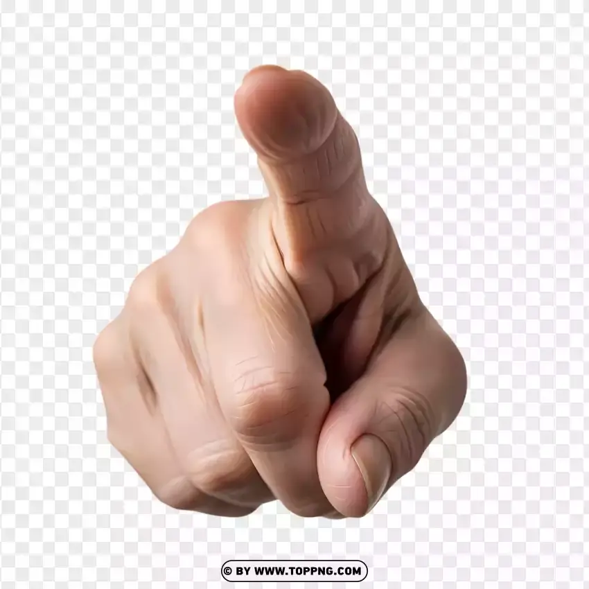 Aged Woman Finger Pointing Toward Viewer Isolated PNG Transparent Background