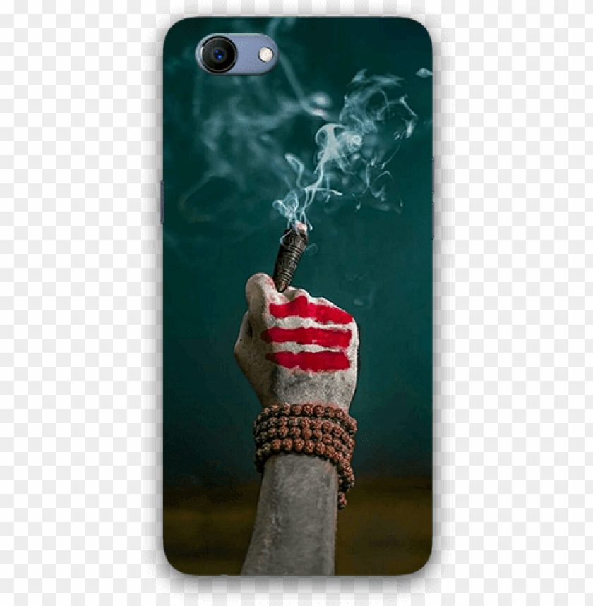 Aghori Hand With Chilam Oppo Realmi 1 Mobile Back Case Shiv Pics With Chilam PNG Image With Transparent Background
