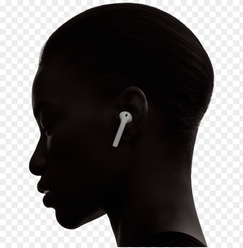 free PNG airpods provide rich, high-quality aac audio - apple headphones on person PNG image with transparent background PNG images transparent