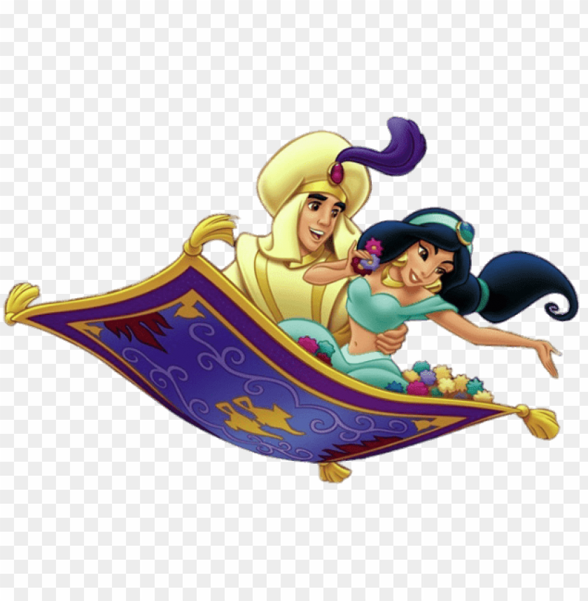Download aladdin and jasmine on the magic carpet png - Free PNG Images |  TOPpng