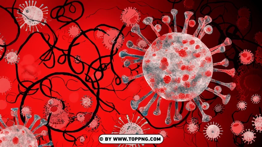 Alert Background Medical Illustration of Virus, Bacteria, and Cells, EG-5 ,COVID-19, Marburg Virus, Virus