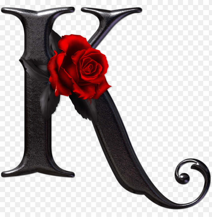 free PNG alfabeto gótico con rosas rojas - black letter with rose alphabet PNG image with transparent background PNG images transparent