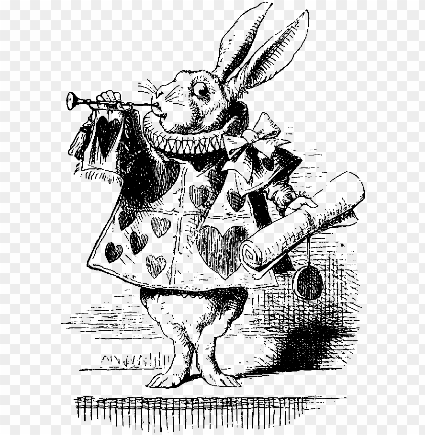 Alice In Wonderland Vintage Rabbit Png - Classic White Rabbit Alice In Wonderland PNG Image With Transparent Background
