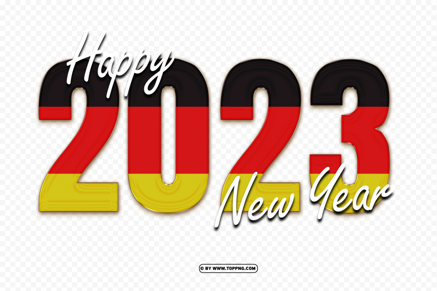 allemagne flag with happy new year 2023 design png,New year 2023 png,Happy new year 2023 png free download,2023 png,Happy 2023,New Year 2023,2023 png image