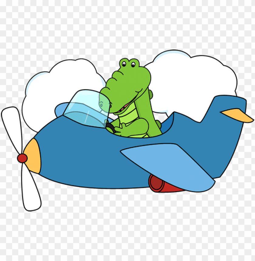 Alligator Flying A Plane PNG Image With Transparent Background