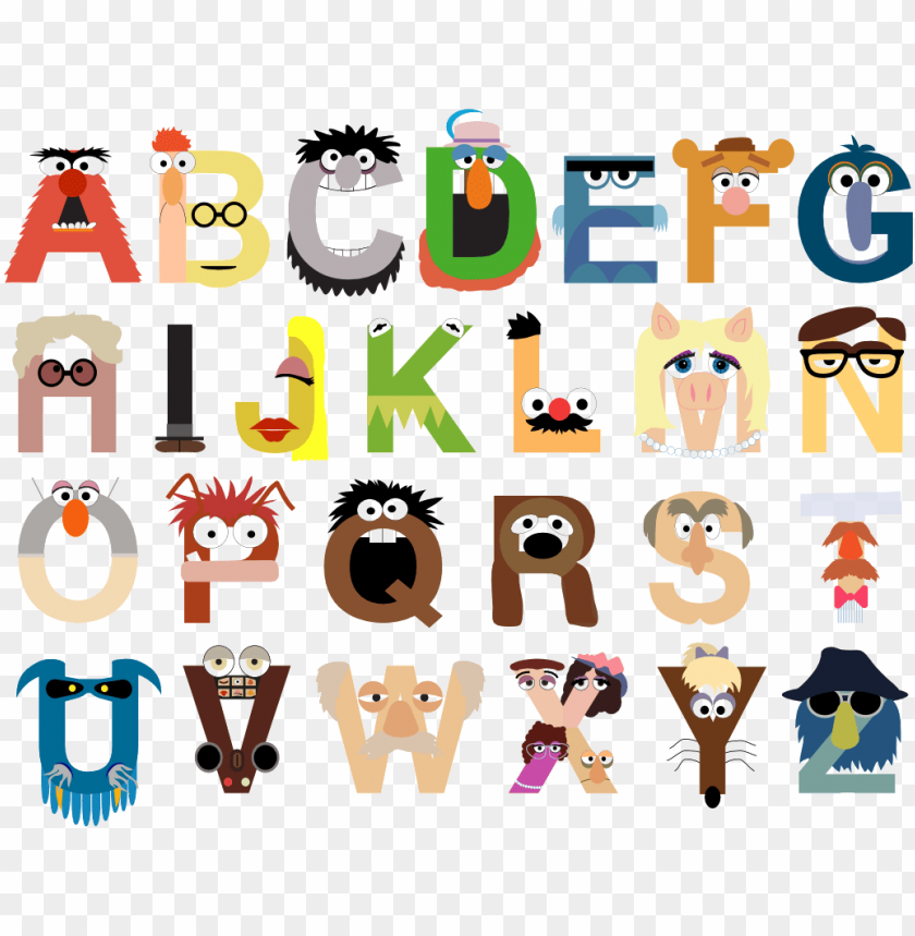 free PNG alphabet a to z png picture - muppets alphabet PNG image with transparent background PNG images transparent