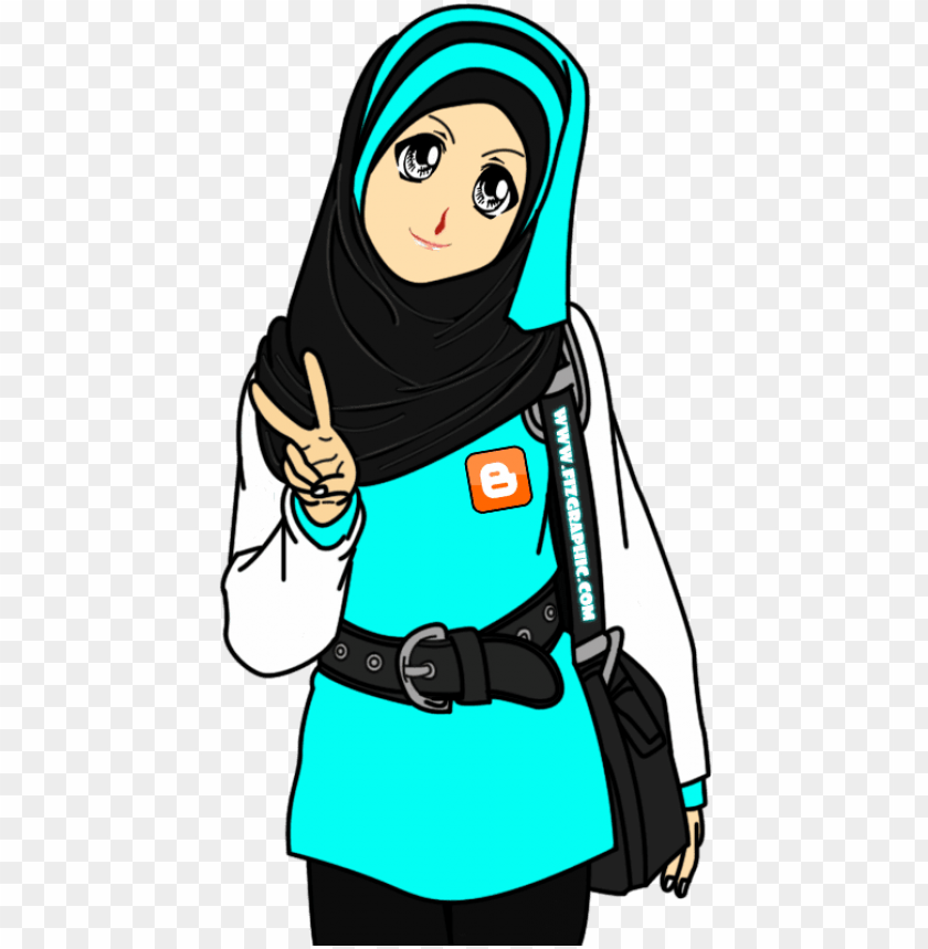 Ambar Kartun Muslimah Peace Png Image With Transparent