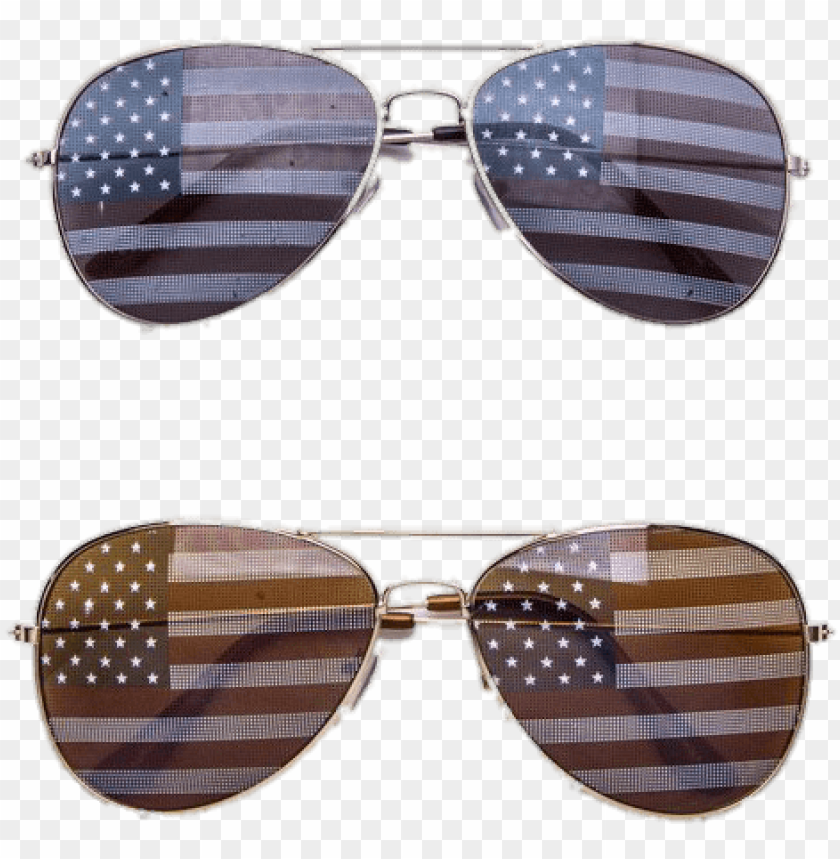 American Flag Silver Aviator Sunglasses PNG Image With Transparent Background