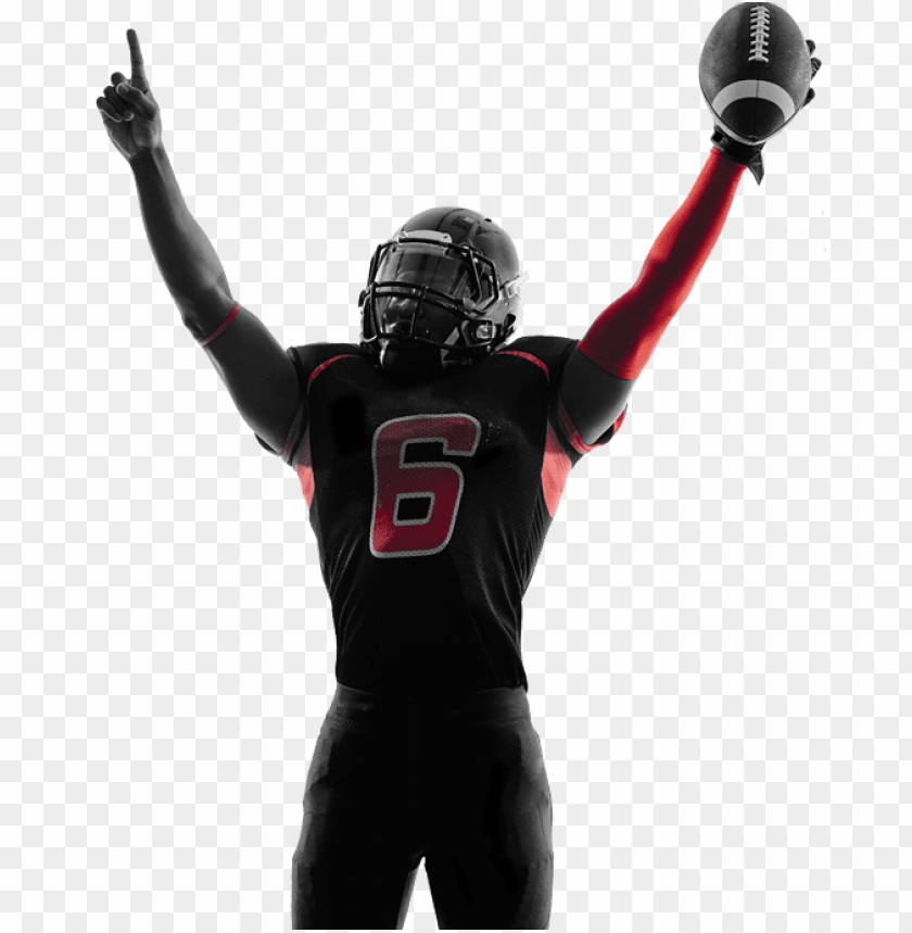 Transparent background PNG image of american football player celebrating - Image ID 27826