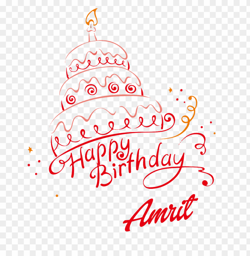 amrit happy birthday name png PNG image with no background - Image ID 37564