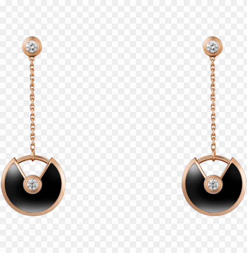Amulette De Cartier Earrings Xs Modelpink Gold Onyx Png Image With
