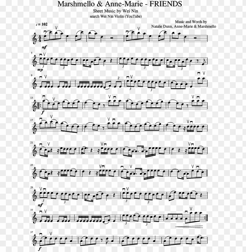 An Error Occurred Friends Marshmello Violin Sheet Music Png
