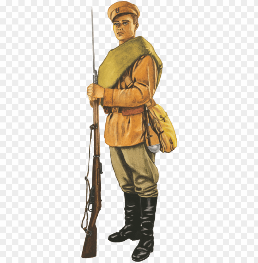 An Illustration Of A Russian Soldier Dressed For Summer - Ww1 Russian Soldier Drawi PNG Transparent Background