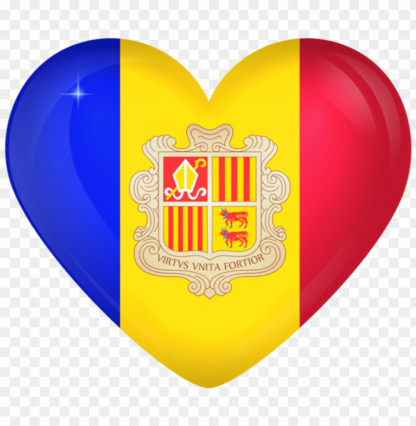 Andorra Large Heart Flag Clipart Png Photo - 60870
