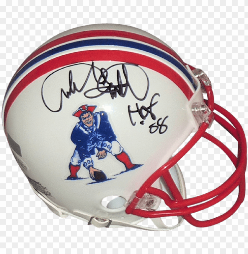 free PNG andre tippett autographed new england patriots mini - signed tom brady helmet - riddell throwback authentic PNG image with transparent background PNG images transparent