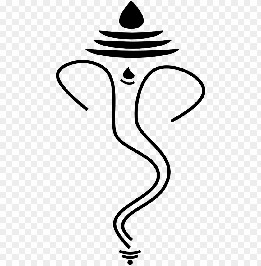 anesh ganesha god - ganpati black and white PNG image with transparent  background | TOPpng