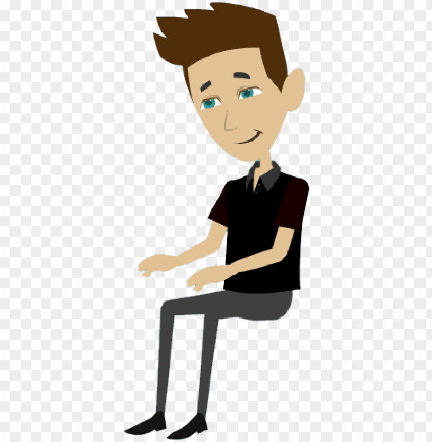animation banner royalty free - cartoon man sitting PNG image with  transparent background | TOPpng