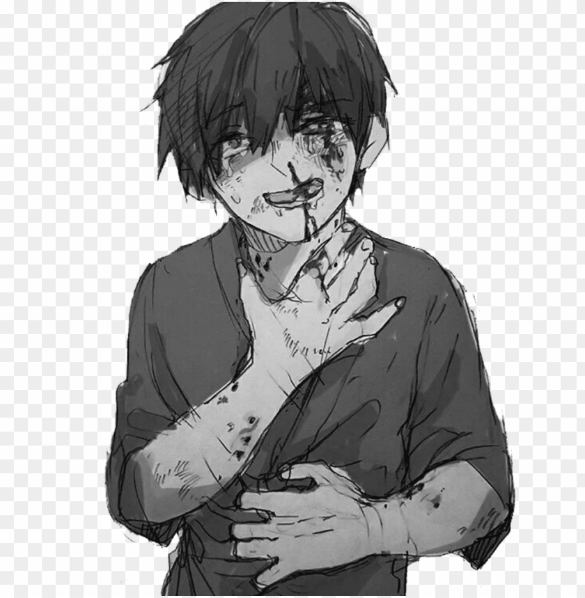 Anime Animeboy Sad Pain Edgy Gore Scary Idk Emo Anime Poor Little Boy Png Image With Transparent Background Toppng