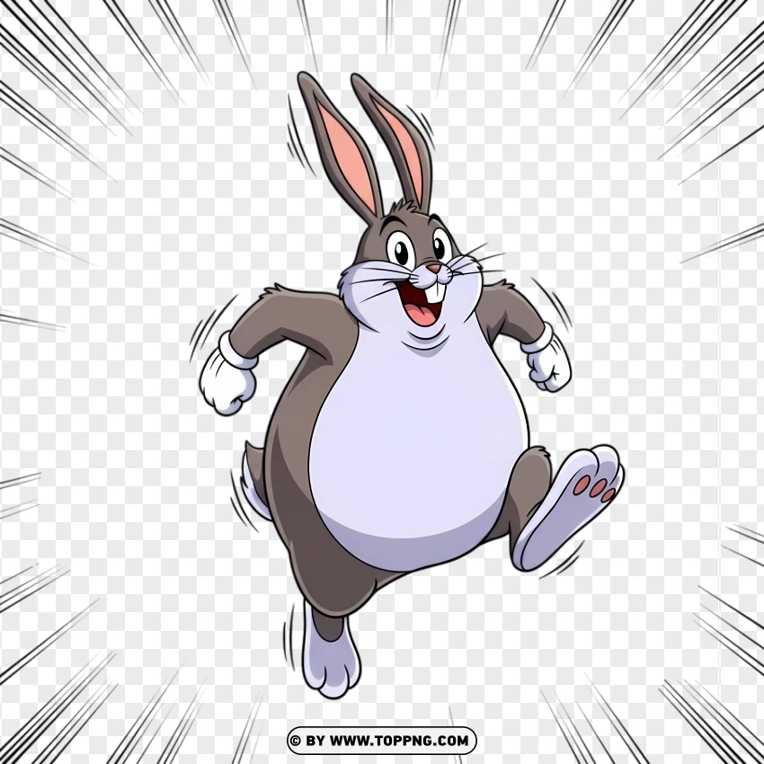 Anime Chungus Jump Action PNG Transparent Background