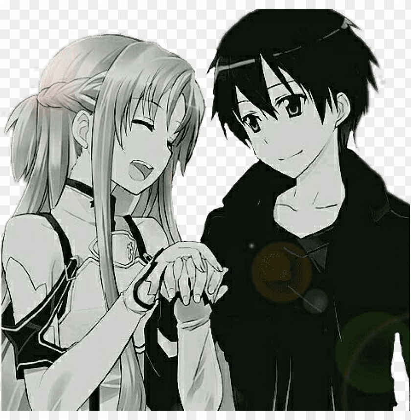 Anime Couple Kirito Asuna Kawaii Cute Nice Kiritoyasuna - Kirito Kun Dan Asuna PNG Transparent Background