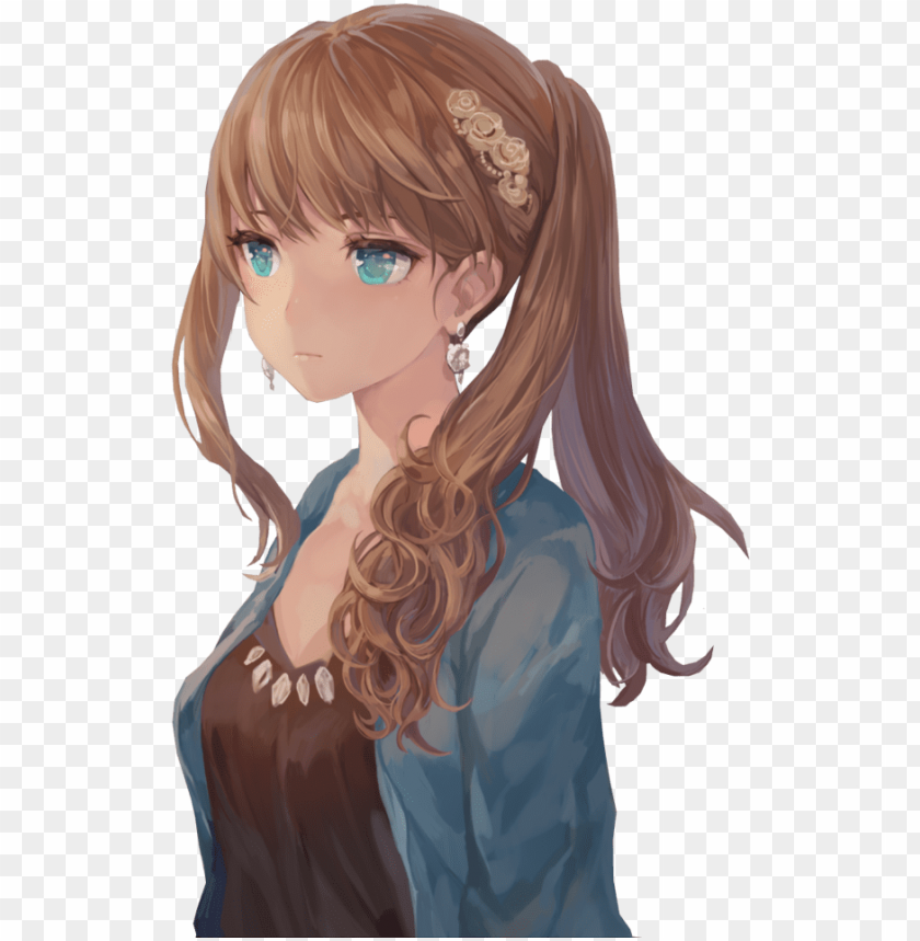 Anime Girl Blonde Hair Blue Eyes Png Image With Transparent