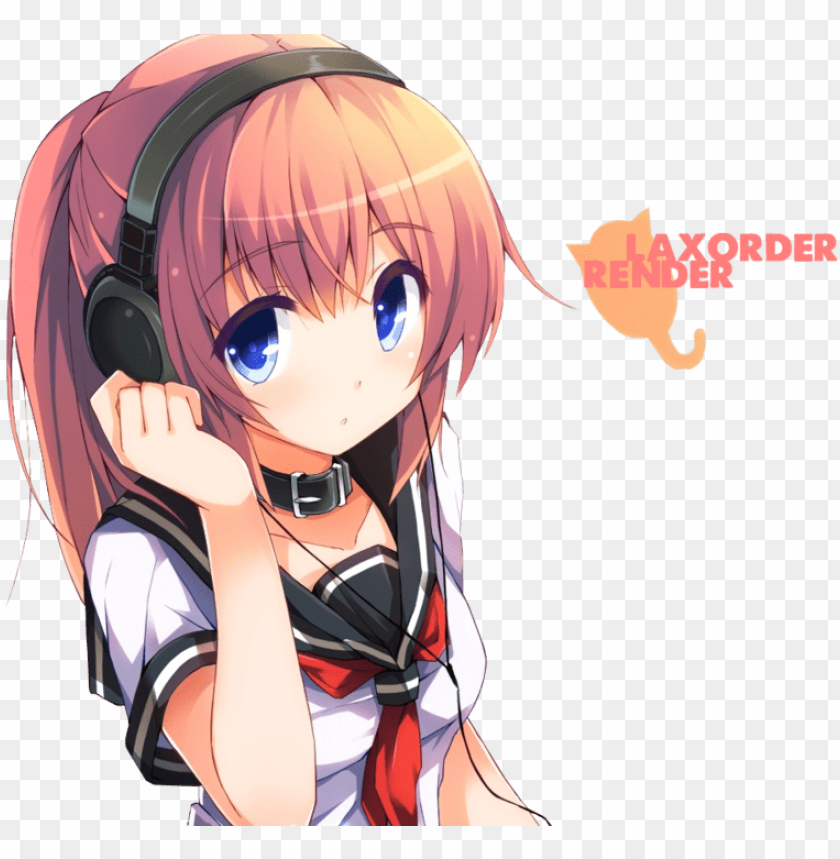 Anime girl with cat ears and blue hair wearing pink headphones on Craiyon-demhanvico.com.vn