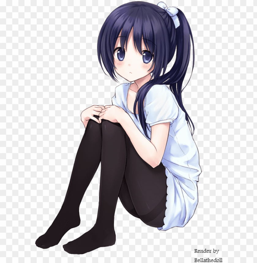 anime girl render 12 by bellathedoll-d7d0lgw - anime girl sitting down transparent PNG image with transparent background@toppng.com