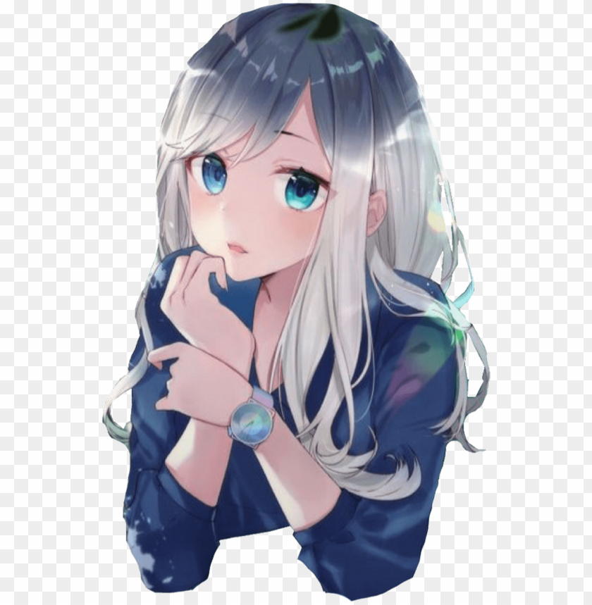 Anime Girl Sticker دختر کفشدوزک و پسر گربه ای Png Image With Transparent Background Toppng - roblox anime girl with blue hair decal download super cute