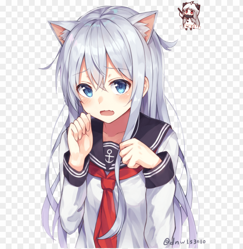 Anime Girls Anime Girl Cute Kawaii Anime Girl Manga Kantai Collection Hibiki Neko Png Image With Transparent Background Toppng