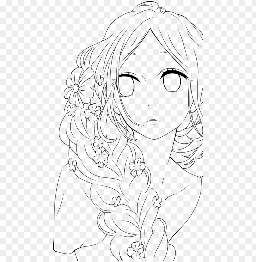 Anime Lineart  Coloring Book Transparent PNG  414x800  Free Download on  NicePNG