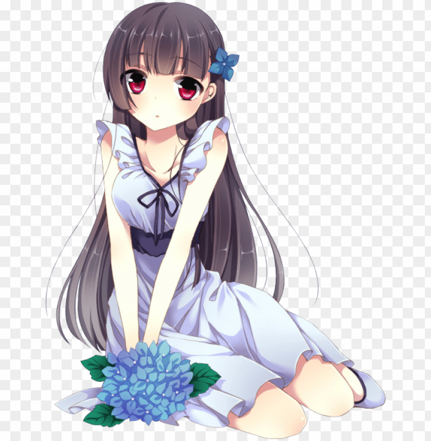 Anime girl PNG transparent image download, size: 447x597px