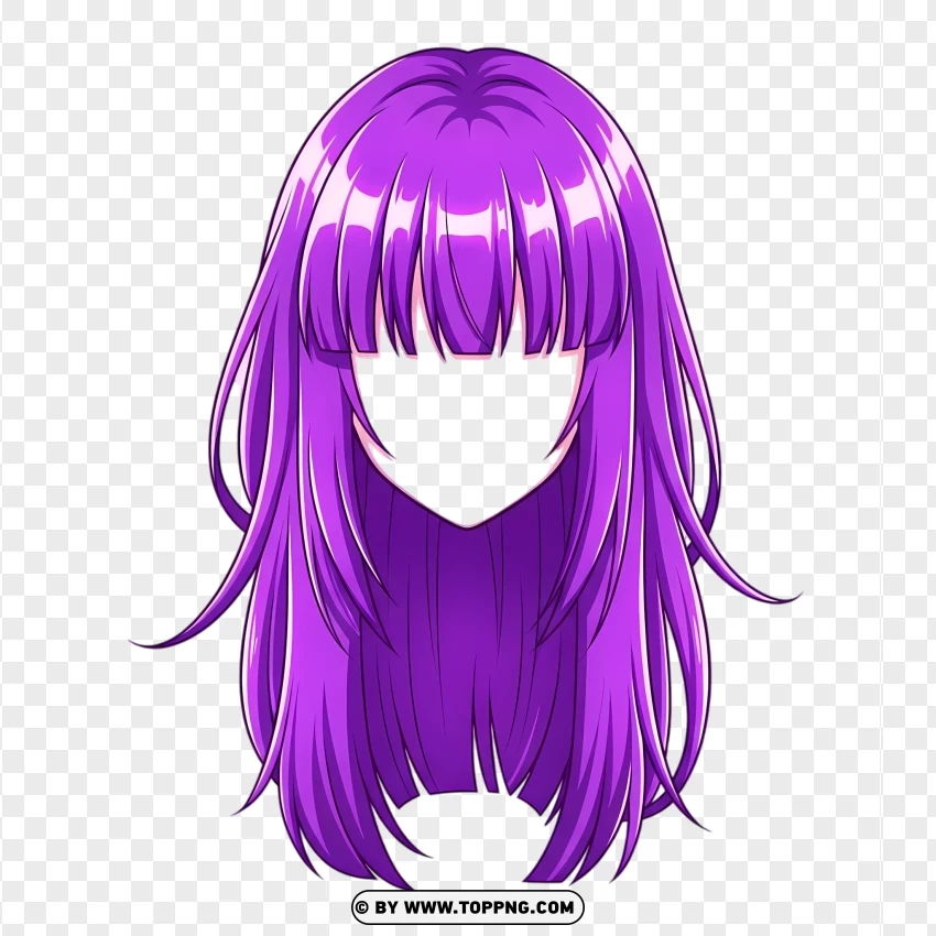 Anime purple hair – long, straight, vibrant color