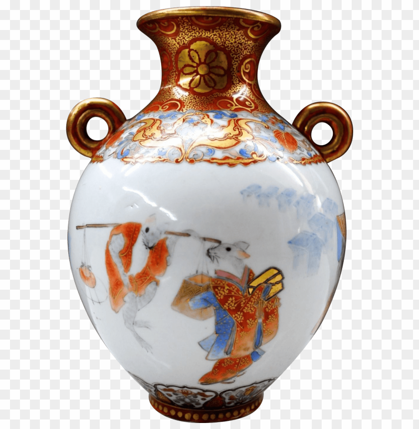 miscellaneous, art, antique kutani porcelain vase, 